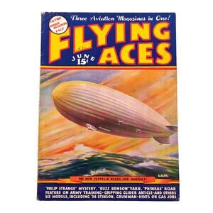 Flying Aces Pulp Magazine June 1936 Vol 23 #3 New Zeppelin Heads to America